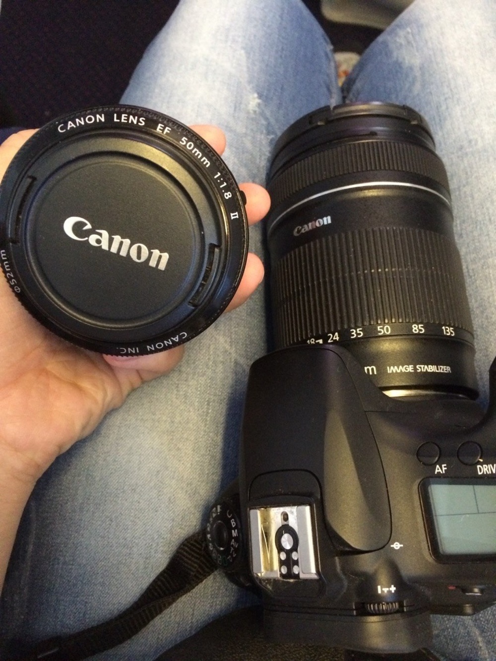Canon Black DSLR Camera with Prime and Zoom Lenses